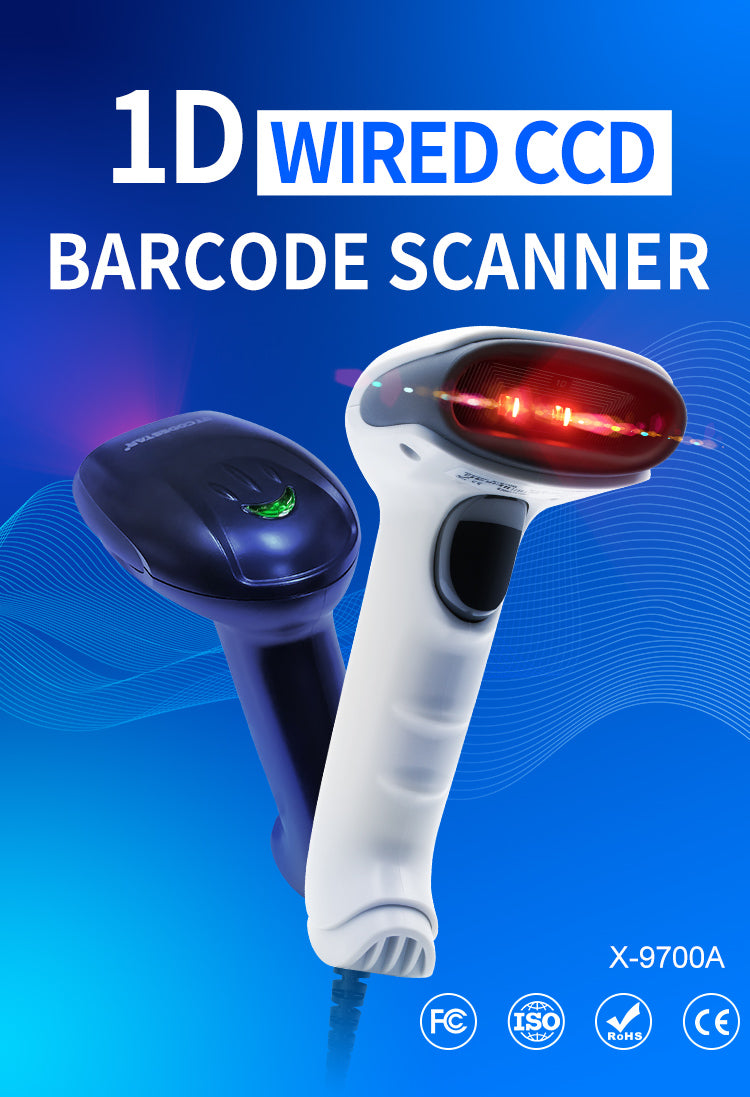 KUNST® X-9700 Wired 1D Image CCD Barcode Scanner