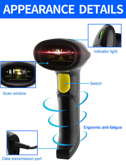 KUNST® X-530 1D Laser Wired Barcode Scanner