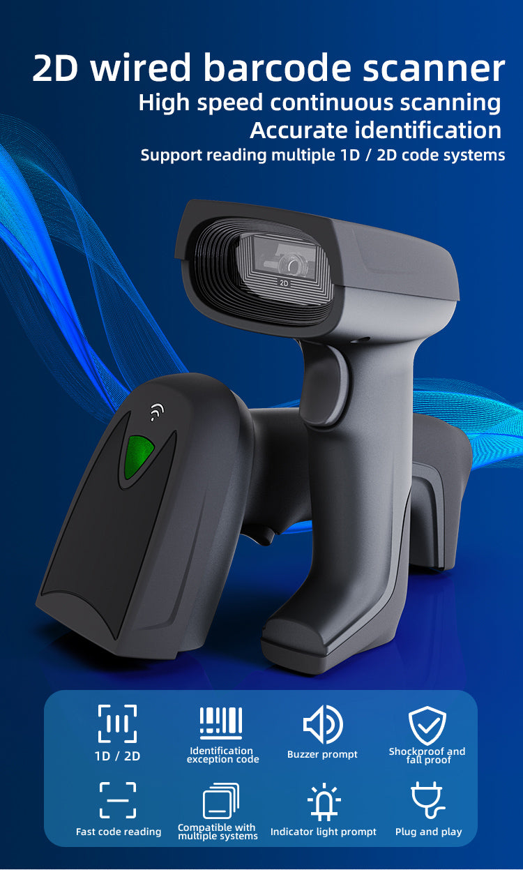 KUNST® GT-1800E 2D Wired Barcode Scanner