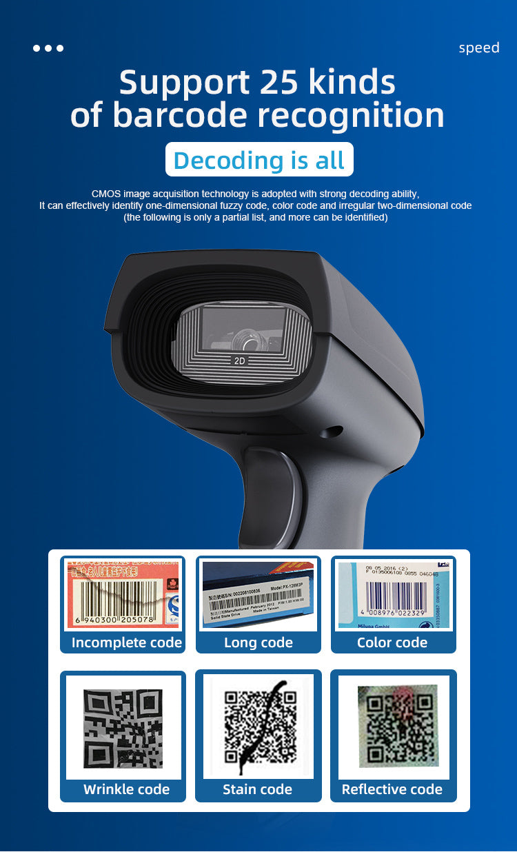 KUNST® GT-1800E 2D Wired Barcode Scanner