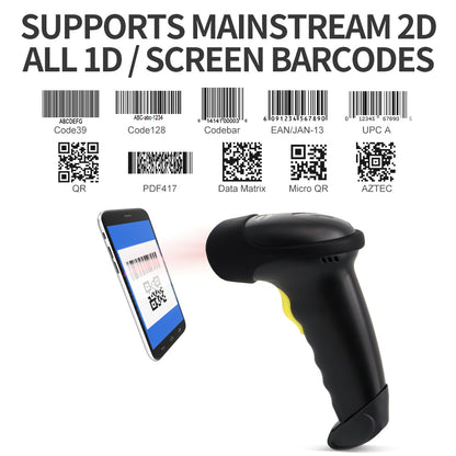 KUNST® X-9201B Wireless 2.4G 2D Barcode Scanne