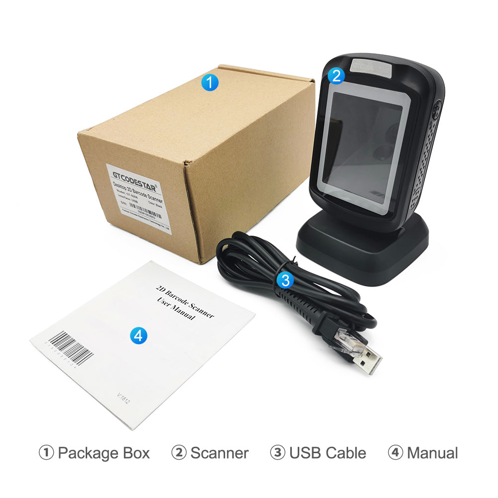 KUNST® GT-9208 Desktop 2D Image Barcode Scanner