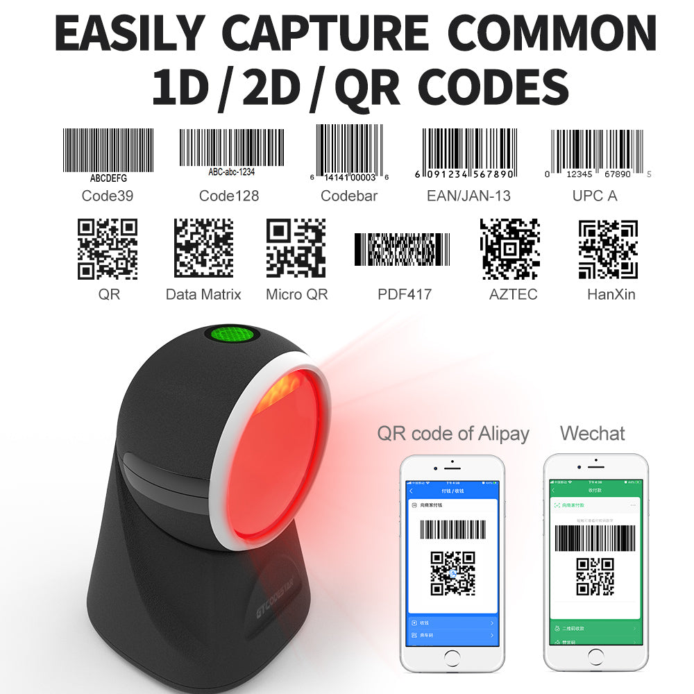 KUNST® GT-8801 Desktop 2D Image Barcode Scanner